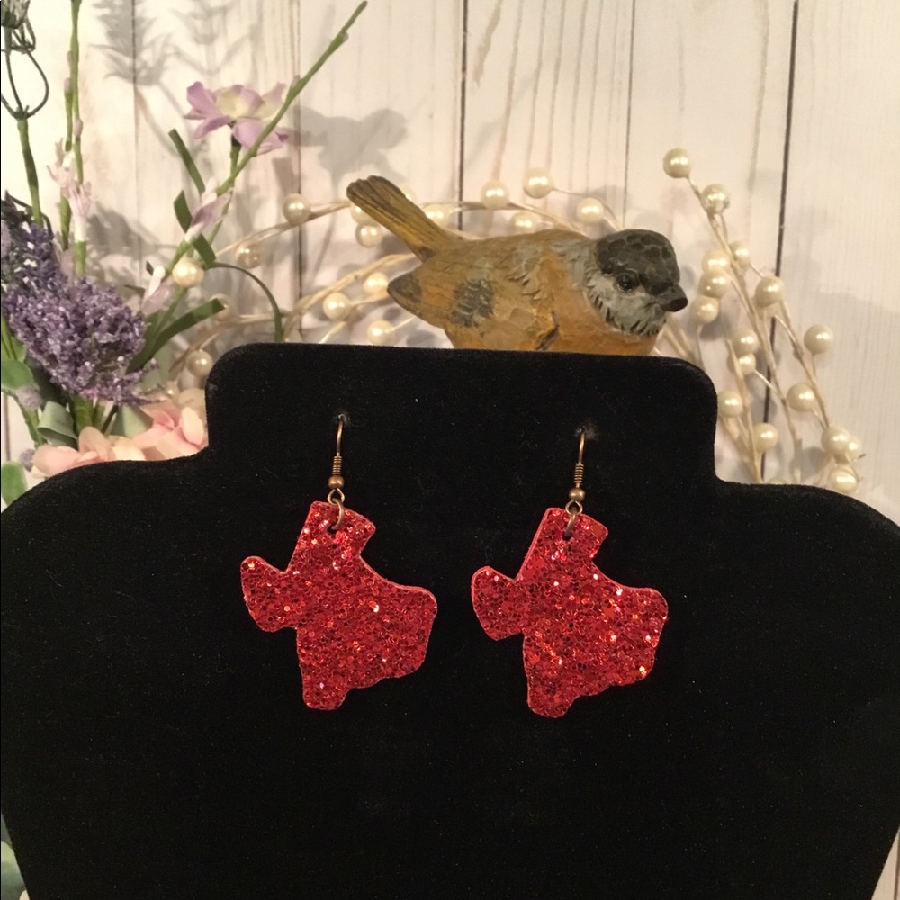 Sparkling Red Texas Earrings